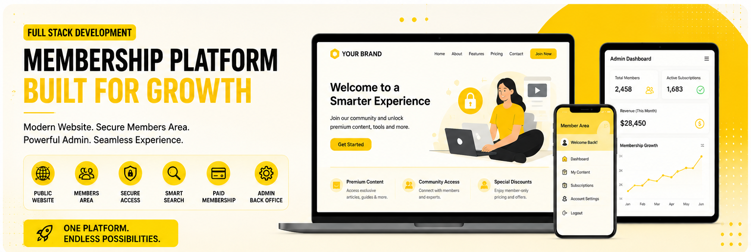 Full Stack Development for a Membership Platform with Admin Portal and Search System