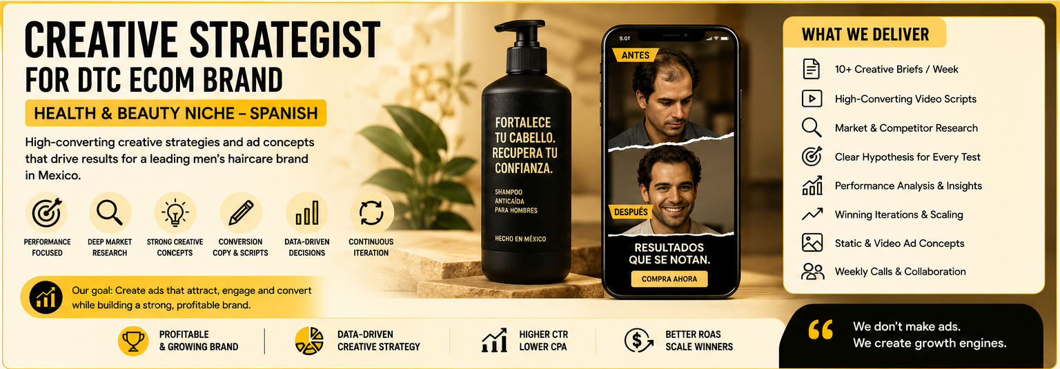 Creative Strategist for a DTC Health & Beauty Brand